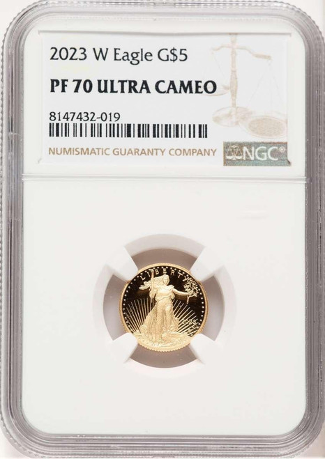 Bullionshark 2023-W G$5 Modern Bullion Coin NGC MS70   Tenth Ounce Gold Eagle - HAT763419042 