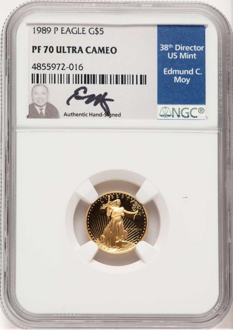 Bullionshark 1989-P $5 1/10 oz American Gold Eagle Coin NGC MS70 - HAT778326008 