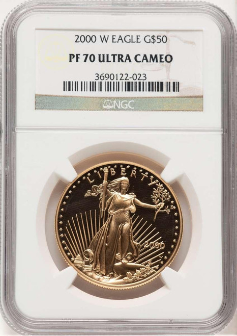 Bullionshark 2000-W $50 1 oz American Gold Eagle Coin NGC MS70 - HAT779052007 