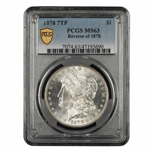  1878 Morgan Silver Dollar 7 Tail Feathers Reverse of '78 – PCGS MS63 