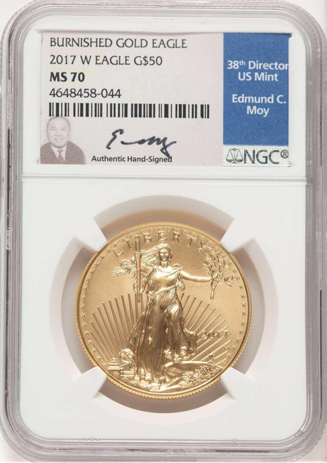 Bullionshark 2017-W $50 Burnished Modern Bullion Coin NGC MS70   Gold Eagle - HAT778246018 