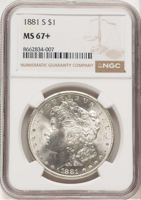 Bullionshark 1881-S S$1 Morgan Silver Dollar Coin NGC MS67  + - HAT778956066 