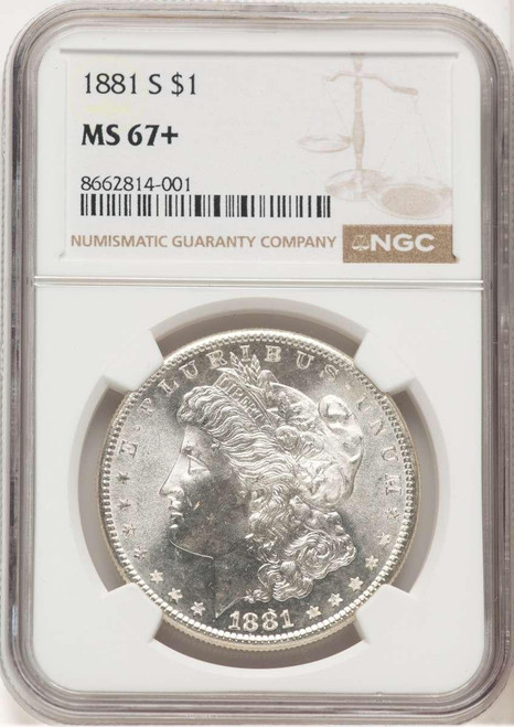 1882-S S$1 Morgan Silver Dollar Coin NGC MS67 + | Rare Coins