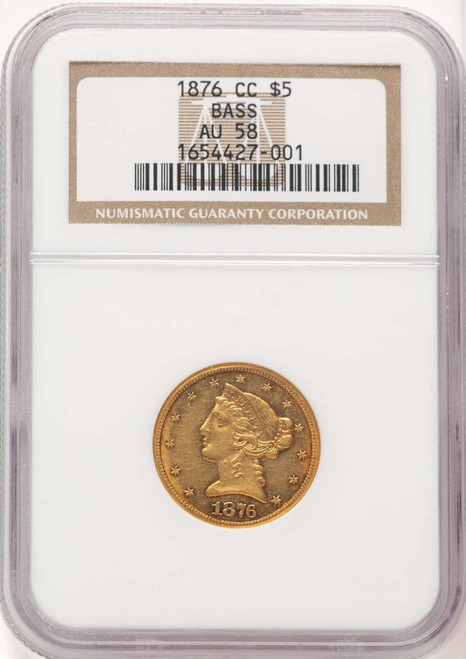 Bullionshark 1876-CC $5 Liberty Gold Half Eagle Coin NGC AU58 - HAT776052007 