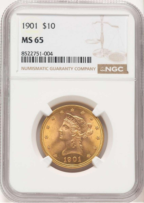 Bullionshark 1901 $10 Liberty Gold Eagle Coin NGC MS65 - HAT778531027 