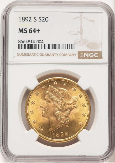 Bullionshark 1892-S $20 Liberty Gold Double Eagle Coin NGC MS64  + - HAT778990014 