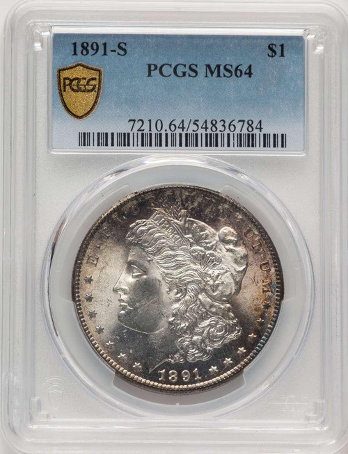 Bullionshark 1891-S S$1 Morgan Silver Dollar Coin PCGS MS64 - HAT777985017 