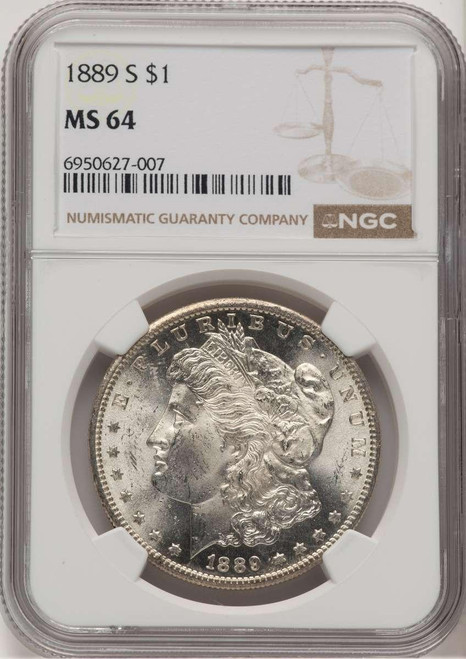 Bullionshark 1889-S S$1 Morgan Silver Dollar Coin NGC MS64 - HAT778560022 