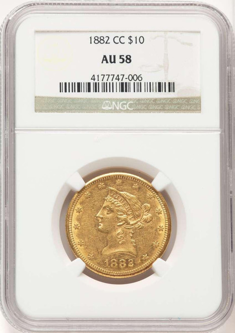 Bullionshark 1882-CC $10 Liberty Gold Eagle Coin NGC AU58 - HAT776052032 