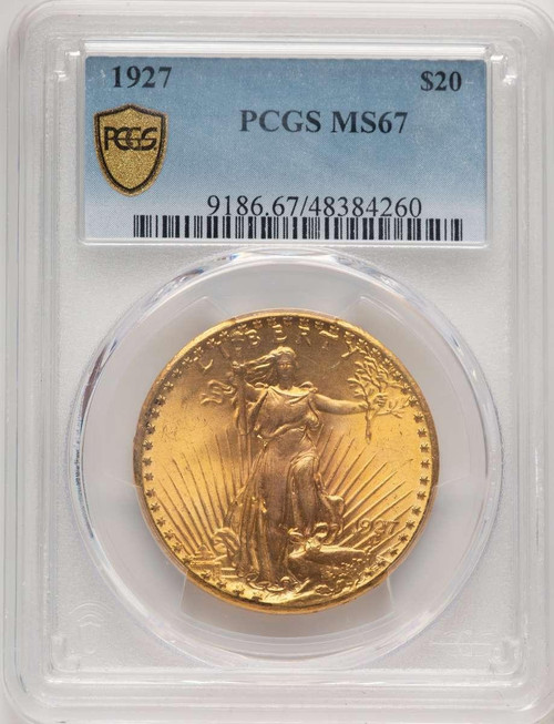 Bullionshark 1927 $20 Saint Gaudens Double Eagle PCGS MS67 - HAT776700001 