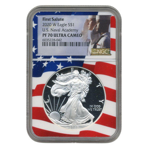  2020-W Proof Silver Eagle NGC PF70 UCAM - First Salute 1 of 92 