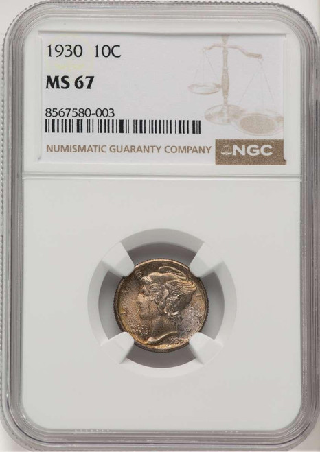 Bullionshark 1930 10C Mercury Dime Coin NGC MS67 - HAT507363009 