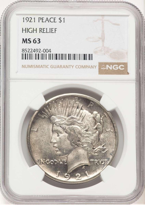 Bullionshark 1921 S$1 Peace Silver Dollar Coin NGC MS63 - HAT775875032 