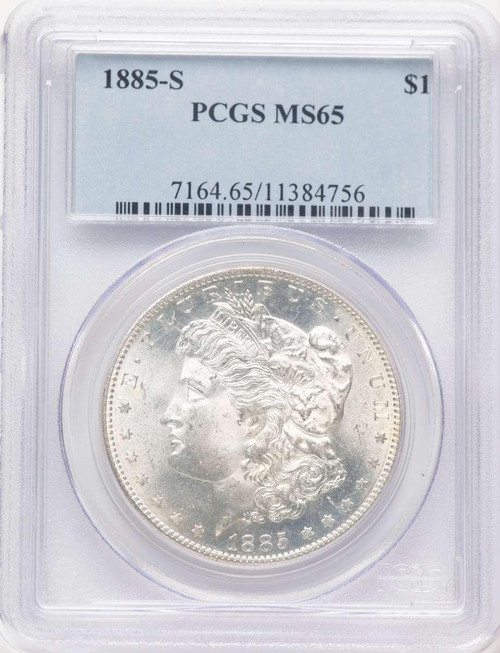 Bullionshark 1885-S S$1 Morgan Silver Dollar Coin PCGS MS65 - HAT780405013 