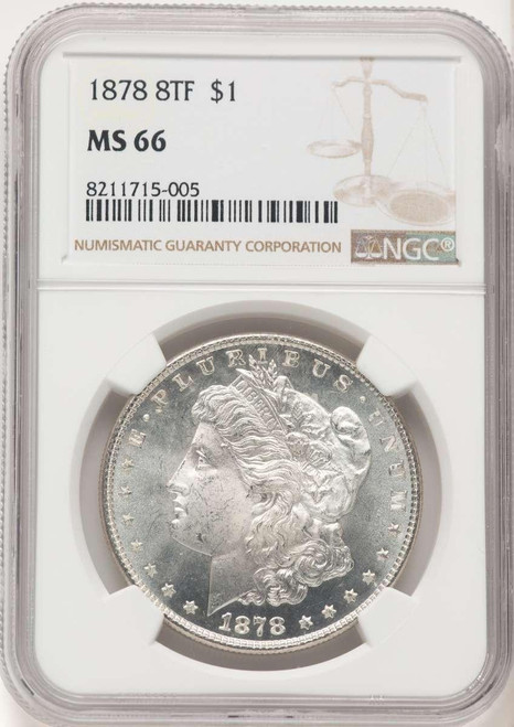 Bullionshark 1878 8TF S$1 Morgan Silver Dollar Coin NGC MS66 - HAT780367008 