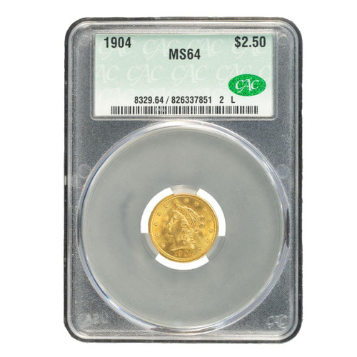  1904 Gold $2.5 Liberty Head Quarter Eagle CACG MS 64 