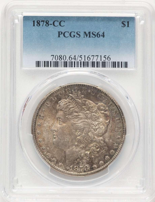 Bullionshark 1878-CC S$1 Morgan Silver Dollar Coin PCGS MS64 - HAT777777003 