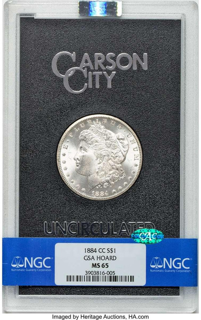 Bullionshark 1884-CC S$1 Morgan Silver Dollar Coin NGC MS65  CAC  GSA - HAT777777035 