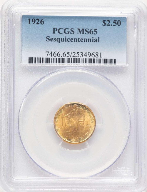 Bullionshark 1926 $2.5 Commemorative Gold Coin PCGS MS65   Sesquicentennial Quarter Eagle - HAT780735011  Bullionshark 1926 $2.5 Commemorative Gold Coin PCGS MS65   Sesquicentennial Quarter Eagle - HAT780735011