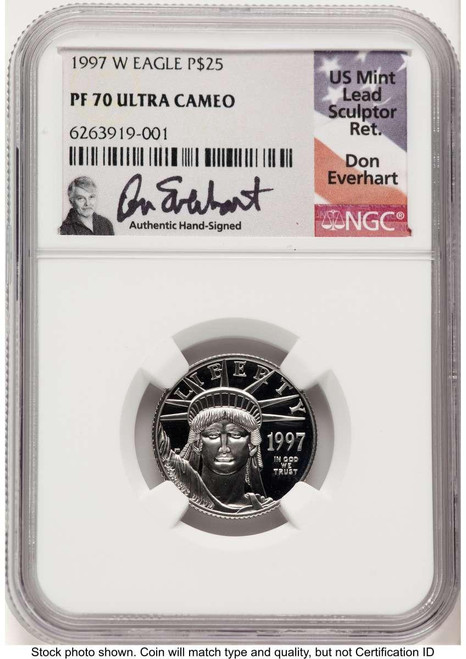 Bullionshark 1997-W $25 1/4 oz Platinum Eagle Coin NGC MS70, Statue of Liberty - HAT774765012  Bullionshark 1997-W $25 1/4 oz Platinum Eagle Coin NGC MS70, Statue of Liberty - HAT774765012