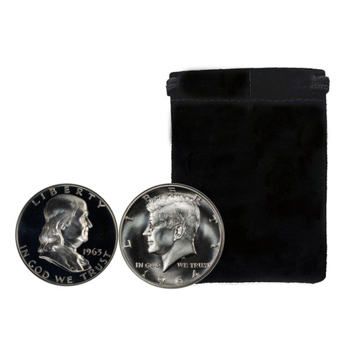 1964 Last of Silver Change 3 Coin Set - Uncirculated w/Velvet Bag 1964 Last of Silver Change 3 Coin Set - Uncirculated w/Velvet Bag