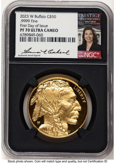 Bullionshark 2023-W G$50 Modern Bullion Coin NGC MS70   One-Ounce Gold Buffalo, First Day of Issue - HAT521360061  Bullionshark 2023-W G$50 Modern Bullion Coin NGC MS70   One-Ounce Gold Buffalo, First Day of Issue - HAT521360061