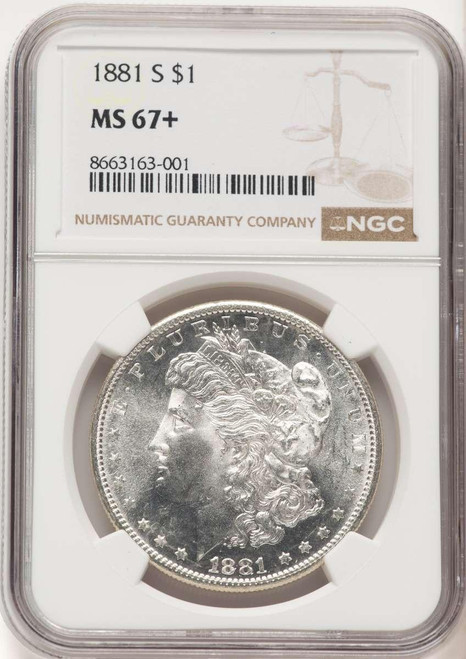 Bullionshark 1881-S S$1 Morgan Silver Dollar Coin NGC MS67  + - HAT780147007 