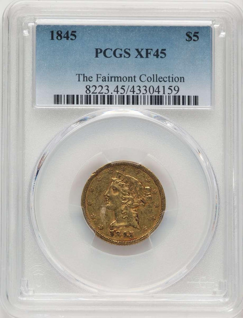 Bullionshark 1845 $5 Liberty Gold Half Eagle Coin PCGS XF45 - HAT521321054 