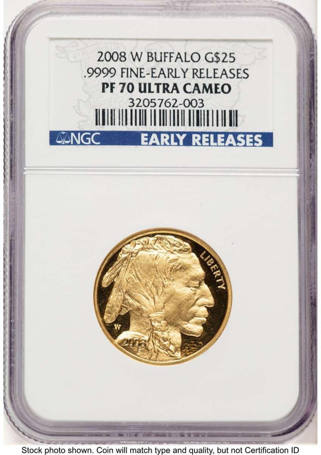 Bullionshark 2008-W $25 Modern Bullion Coin NGC MS70   Half-Ounce Gold Buffalo, First Strike - HAT506779003  Bullionshark 2008-W $25 Modern Bullion Coin NGC MS70   Half-Ounce Gold Buffalo, First Strike - HAT506779003