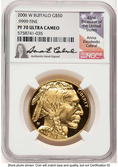 Bullionshark 2006-W $50 Modern Bullion Coin NGC MS70   One-Ounce Gold Buffalo, .9999 Fine Gold - HAT521493019 