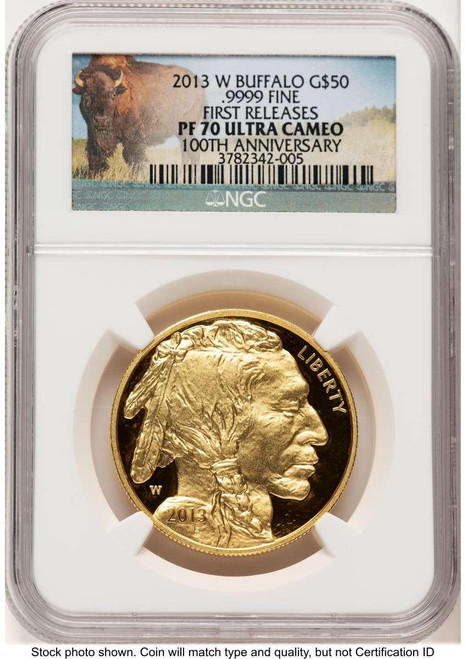 Bullionshark 2013-W $50 Modern Bullion Coin NGC MS70   One-Ounce Gold Buffalo - HAT779718008 