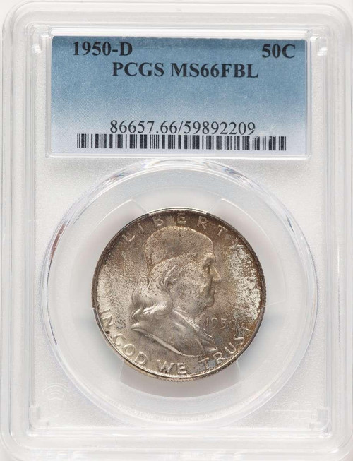 Bullionshark 1950-D 50C Franklin Half Dollar Coin PCGS MS66 - HAT781465001  Bullionshark 1950-D 50C Franklin Half Dollar Coin PCGS MS66 - HAT781465001