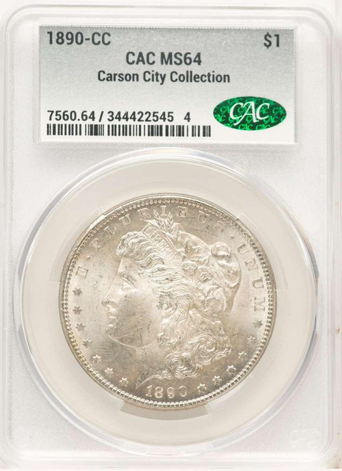 Bullionshark 1890-CC S$1 Morgan Silver Dollar Coin CACG MS64 - HAT781731064  Bullionshark 1890-CC S$1 Morgan Silver Dollar Coin CACG MS64 - HAT781731064
