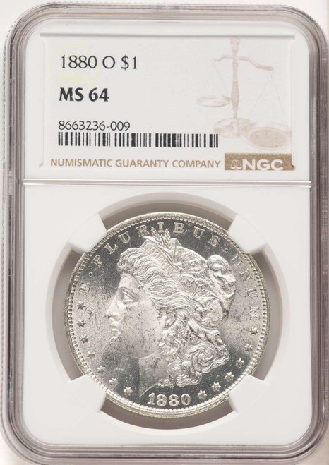 Bullionshark 1880-O S$1 Morgan Silver Dollar Coin NGC MS64 - HAT780419008  Bullionshark 1880-O S$1 Morgan Silver Dollar Coin NGC MS64 - HAT780419008