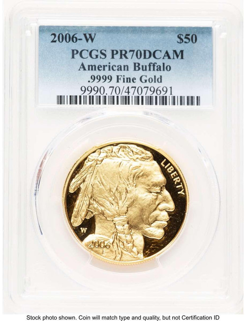 Bullionshark 2006-W $50 Modern Bullion Coin PCGS MS70   One-Ounce Gold Buffalo, .9999 Fine Gold - HAT781327006  Bullionshark 2006-W $50 Modern Bullion Coin PCGS MS70   One-Ounce Gold Buffalo, .9999 Fine Gold - HAT781327006