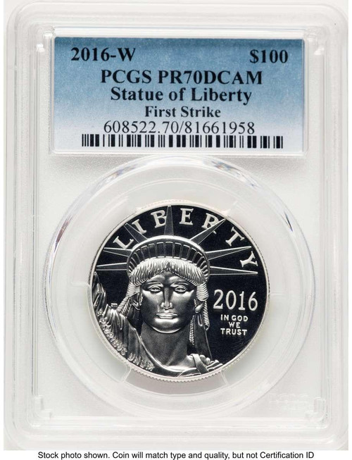 Bullionshark 2016-W $100 Modern Bullion Coin PCGS MS70   One-Ounce Platinum Eagle, Statue of Liberty, First Strike - HAT781956002  Bullionshark 2016-W $100 Modern Bullion Coin PCGS MS70   One-Ounce Platinum Eagle, Statue of Liberty, First Strike - HAT781956002