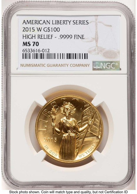 Bullionshark 2015-W $100 Gold High Relief Coin NGC MS70   One-Ounce Gold - HAT781404008  Bullionshark 2015-W $100 Gold High Relief Coin NGC MS70   One-Ounce Gold - HAT781404008