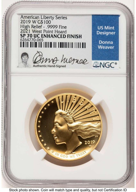 Bullionshark 2019-W $100 Gold High Relief Coin NGC MS70   Enhanced - HAT782000002  Bullionshark 2019-W $100 Gold High Relief Coin NGC MS70   Enhanced - HAT782000002