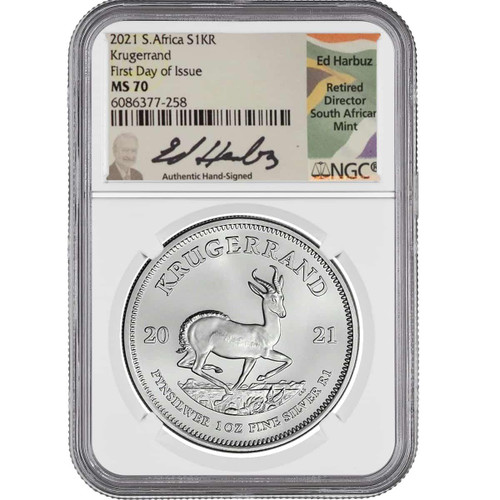 2017 1 oz Silver Krugerrand NGC SP70 First Day 50th Anniversary