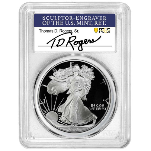  1991-S Silver Eagle PCGS PR70 - T.D. Rogers Signed 