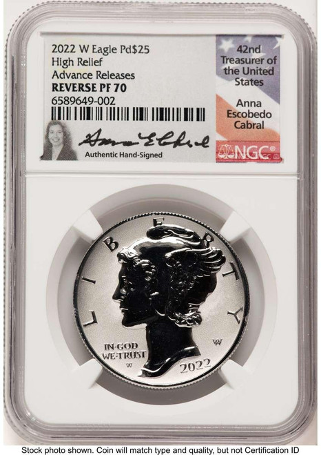 Bullionshark 2022-W $25 Reverse Proof Palladium Eagle Coin NGC PF70, Advanced Release - HAT781489002 