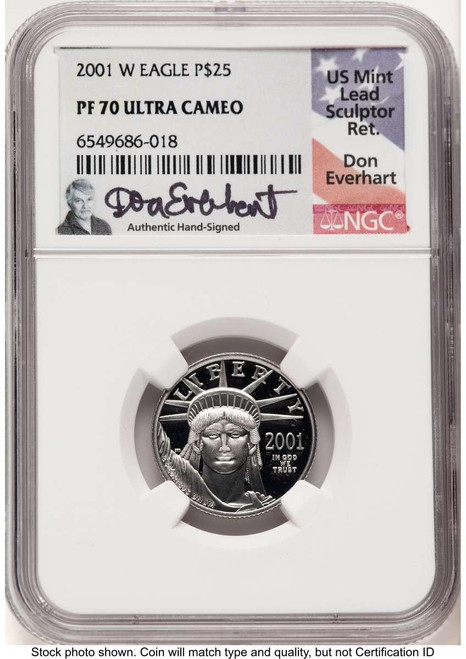 Bullionshark 2001-W $25 1/4 oz Platinum Eagle Coin NGC MS70, Statue of Liberty - HAT774765017  Bullionshark 2001-W $25 1/4 oz Platinum Eagle Coin NGC MS70, Statue of Liberty - HAT774765017