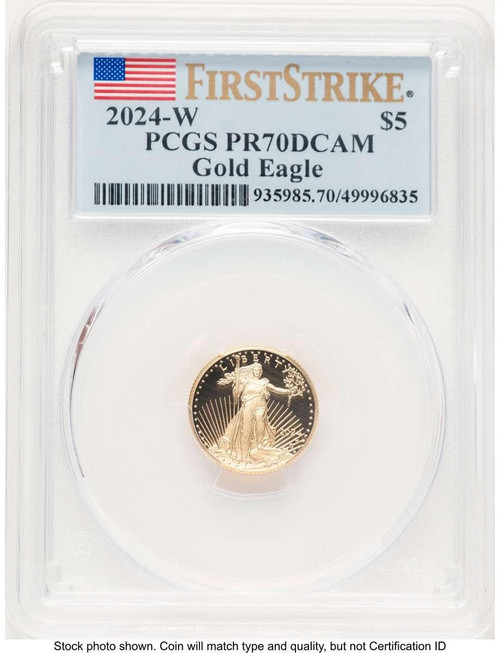 Bullionshark 2024-W G$5 Modern Bullion Coin PCGS MS70   Tenth Ounce Gold Eagle, First Strike - HAT769411025  Bullionshark 2024-W G$5 Modern Bullion Coin PCGS MS70   Tenth Ounce Gold Eagle, First Strike - HAT769411025