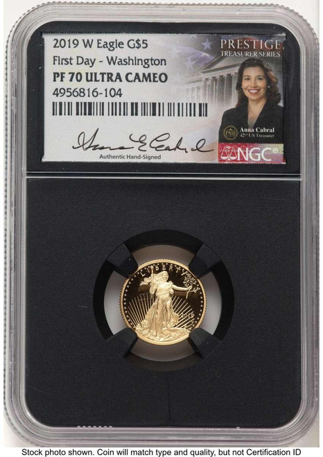 Bullionshark 2019-W $5 Modern Bullion Coin NGC MS70 UCAM    One-Tenth Ounce Gold Eagle - HAT780491004  Bullionshark 2019-W $5 Modern Bullion Coin NGC MS70 UCAM    One-Tenth Ounce Gold Eagle - HAT780491004