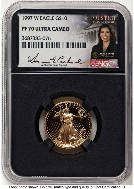 Bullionshark 1997-W $10 1/4 oz American Gold Eagle Coin NGC MS70 - HAT521360025  Bullionshark 1997-W $10 1/4 oz American Gold Eagle Coin NGC MS70 - HAT521360025