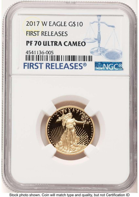 Bullionshark 2017-W $10 1/4 oz American Gold Eagle Coin NGC MS70 - HAT522103009  Bullionshark 2017-W $10 1/4 oz American Gold Eagle Coin NGC MS70 - HAT522103009