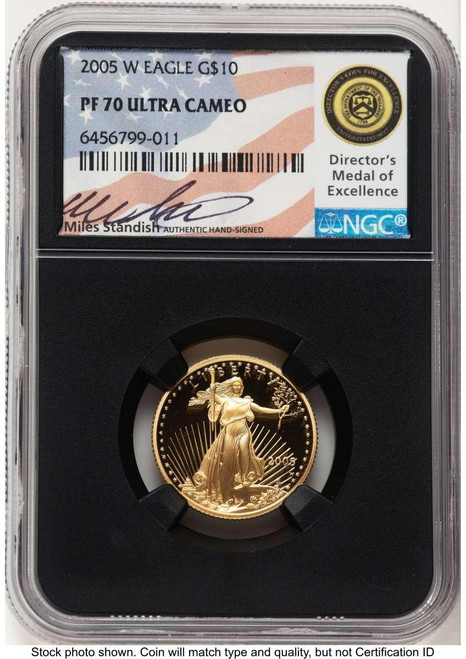Bullionshark 2005-W G$10 1/4 oz American Gold Eagle Coin NGC MS70 - HAT777087074  Bullionshark 2005-W G$10 1/4 oz American Gold Eagle Coin NGC MS70 - HAT777087074
