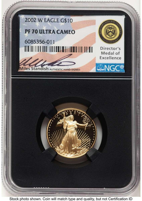 Bullionshark 2002-W $10 1/4 oz American Gold Eagle Coin NGC MS70 - HAT777087084  Bullionshark 2002-W $10 1/4 oz American Gold Eagle Coin NGC MS70 - HAT777087084