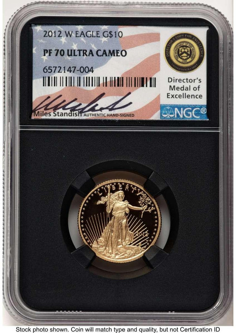 Bullionshark 2012-W $10 1/4 oz American Gold Eagle Coin NGC MS70 - HAT777087089  Bullionshark 2012-W $10 1/4 oz American Gold Eagle Coin NGC MS70 - HAT777087089