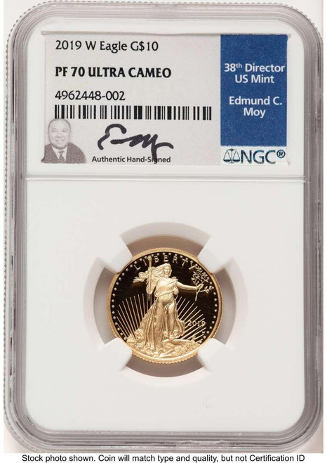 Bullionshark 2019-W $10 1/4 oz American Gold Eagle Coin NGC MS70 - HAT778023005  Bullionshark 2019-W $10 1/4 oz American Gold Eagle Coin NGC MS70 - HAT778023005
